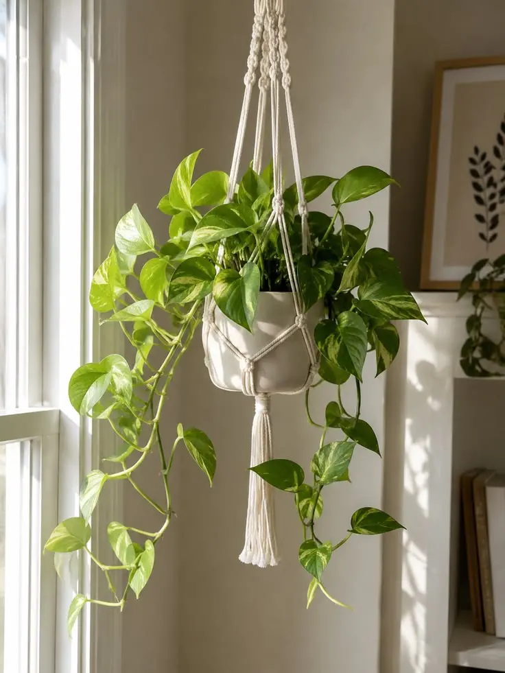 hanging plant ideas using a simple macrame hanger